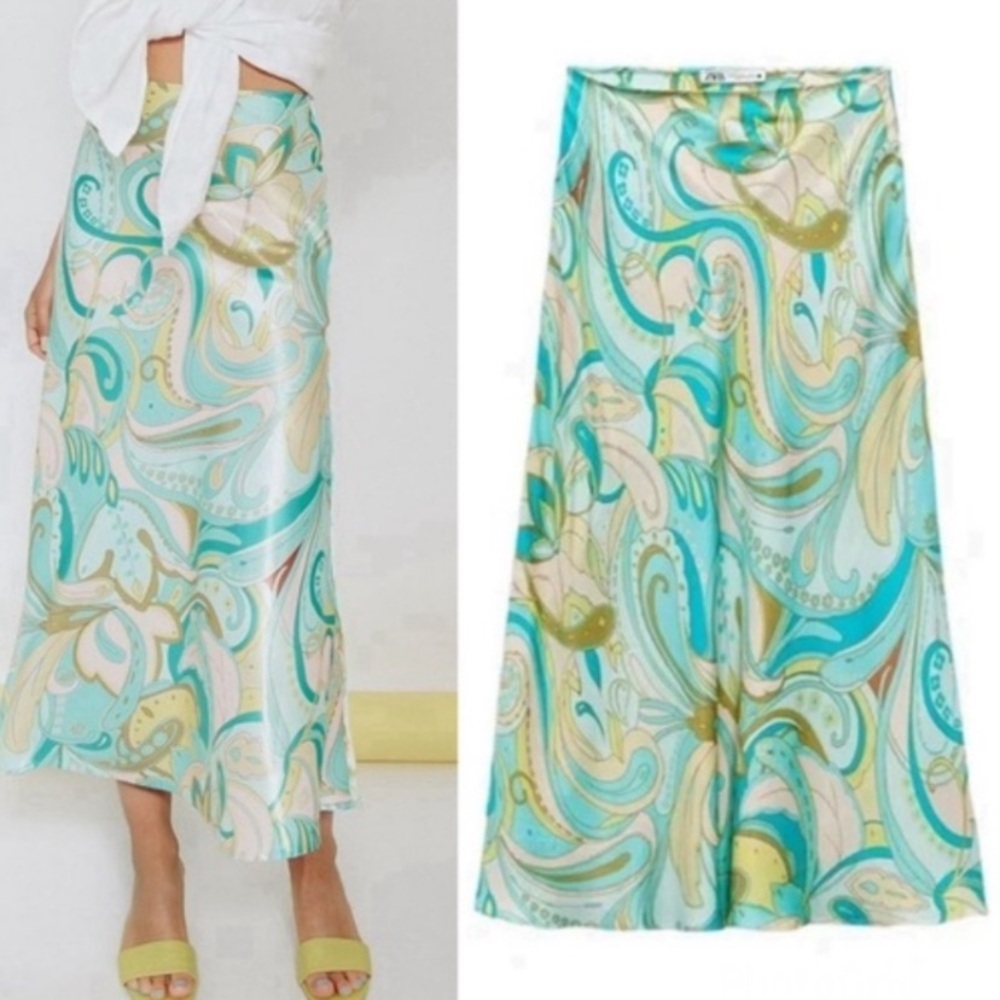Zara Printed Multicolor Skirt